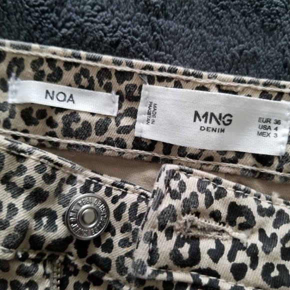 Mango Skinny Ankle / High Waist Animal Print Jeans - Picture 4 of 6